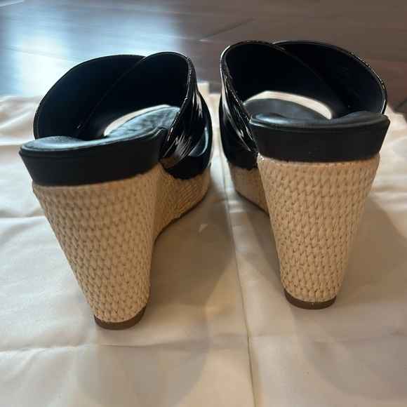 Calvin Klein black leather wedges. Size 6.5 - Picture 3 of 4